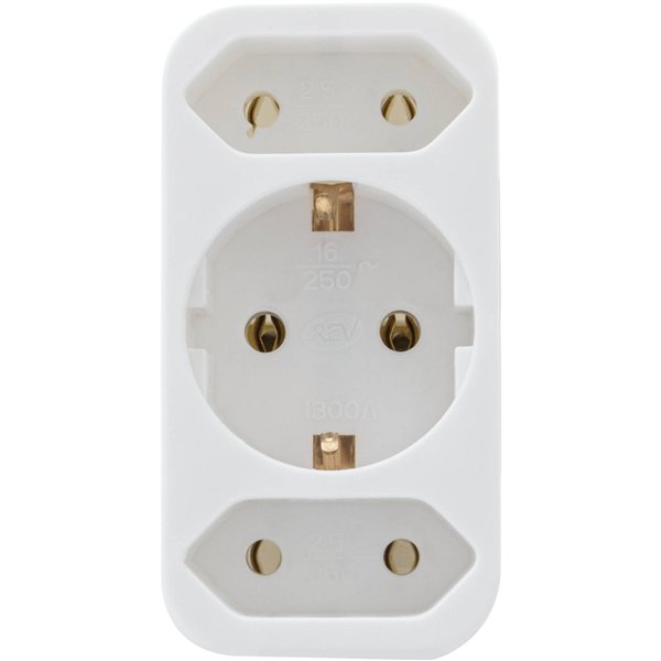 REV spina di transiz. doppia + 1 Safety contact bianco