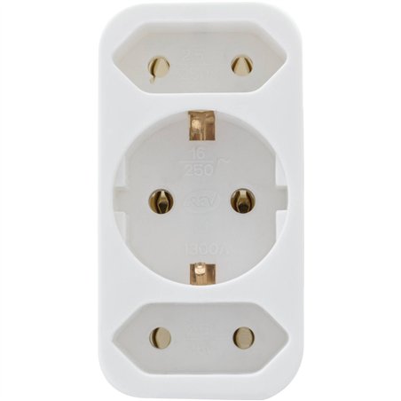 REV spina di transiz. doppia + 1 Safety contact bianco