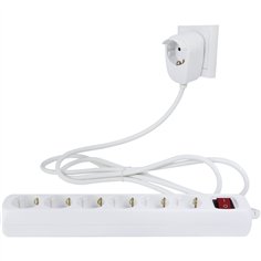 REV Presa multipla 6+1 prese 5m + interr. bianco Powersplit