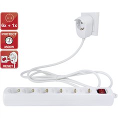 REV Presa multipla 6+1 prese 5m + interr. bianco Powersplit 2