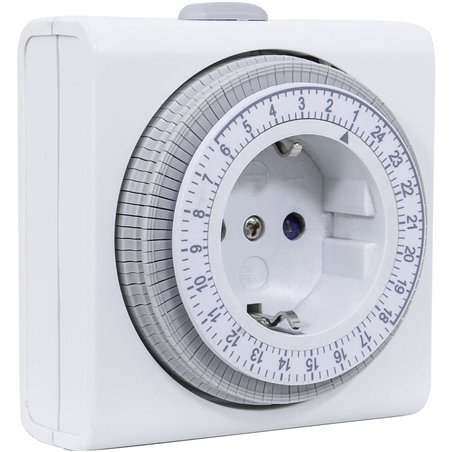 REV timer compatto meccanico  bianco
