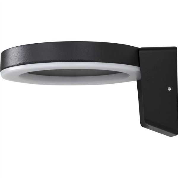 REV LED lampada solare da parete roton.,metallo, nero, sens. mov.