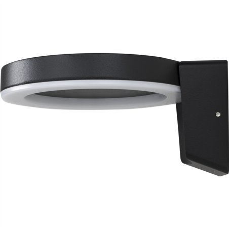 REV LED lampada solare da parete roton.,metallo, nero, sens. mov.