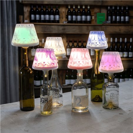REV LED lampada a bott.con batt. Lamprusco Cristal RGBW