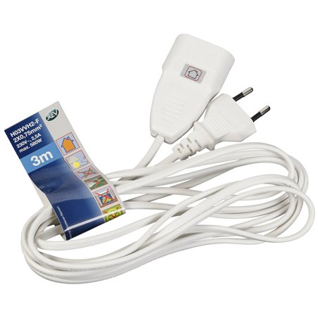 REV prolunga presa euro 3,0 m bianco