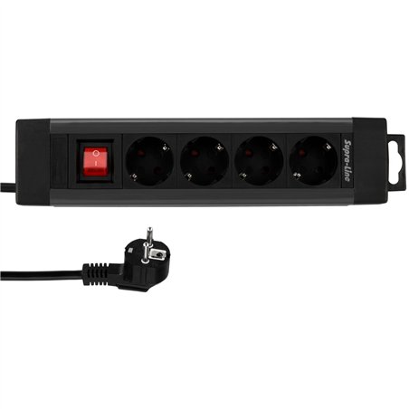 REV Presa multipla 4 ingr. 1,9m Supraline con interr. antracite