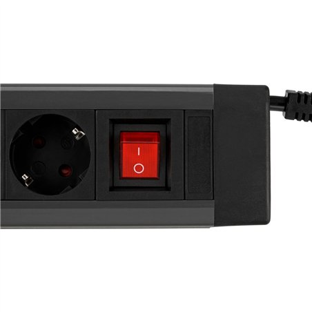 REV Presa multipla 6 ingr. 2,4m Supraline con interr. antracite