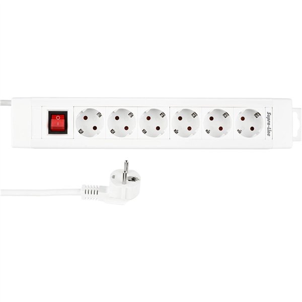 REV Presa multipla 6 prese 2,4m Supraline con interrutt. bianco
