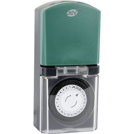 REV Timer mechanisch IP44 nero-verde