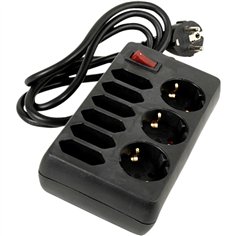 REV Presa da tavolo 9-fold 1,4 m con Interruttore nero