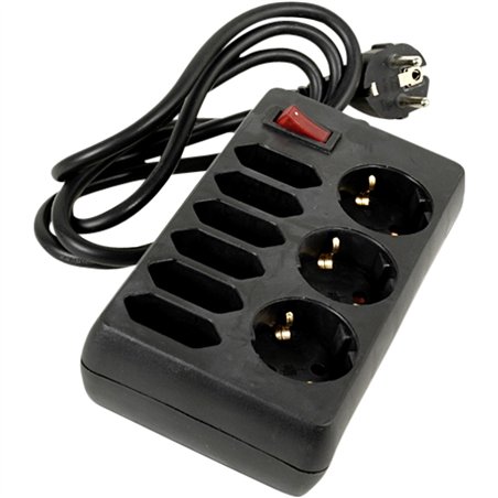 REV Presa da tavolo 9-fold 1,4 m con Interruttore nero