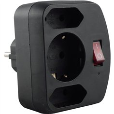 REV 3-fold adatt. con Schalter nero