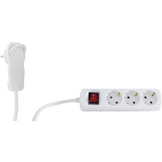 REV presa multipla 2m 3 prese spina piatta con interr. bianco