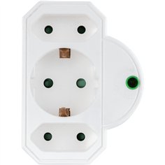 REV Steckdosenadapter 3-fach mit Überspannungsschutz, weiß