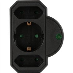 REV Steckdosenadapter 3-fach mit Überspannungsschutz, schwarz