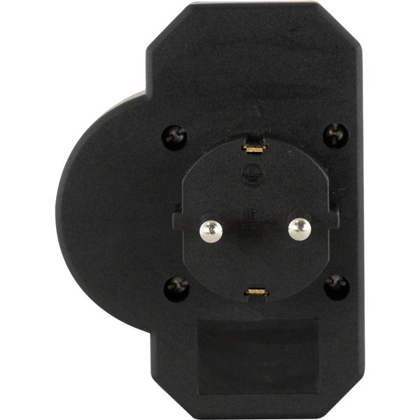 REV Steckdosenadapter 3-fach mit Überspannungsschutz, schwarz