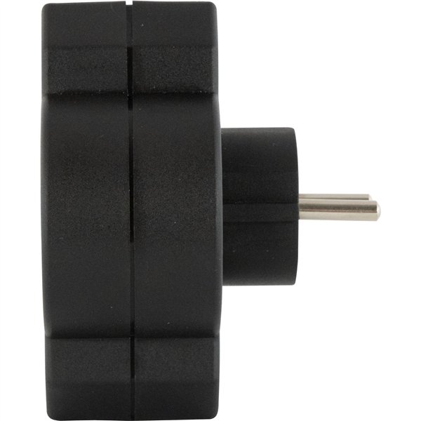 REV Steckdosenadapter 3-fach mit Überspannungsschutz, schwarz