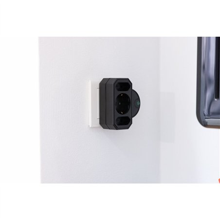 REV Steckdosenadapter 3-fach mit Überspannungsschutz, schwarz