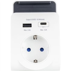 REV USB Ladegerät mit 240V Steck Dose plus USB-A&C     0020770112 2