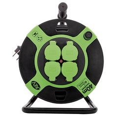 REV Avvolgicavo plastica 40m IP 44 4-fold nero verde 2