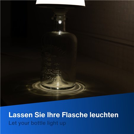 REV LED lampada bottiglia con b. Lamprusco Flame bianco/caldo