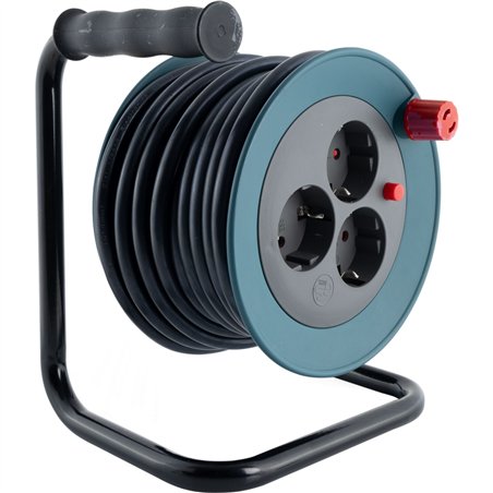 REV Kabeltrommel Mini 3-fach 10m petrol/schwarz        0010042100