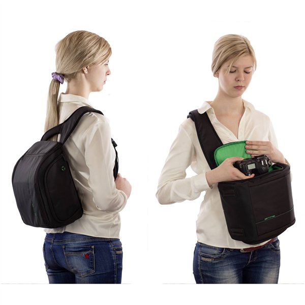 Rivacase 7470 Green Mantis borsa a tracolla DSLR nero