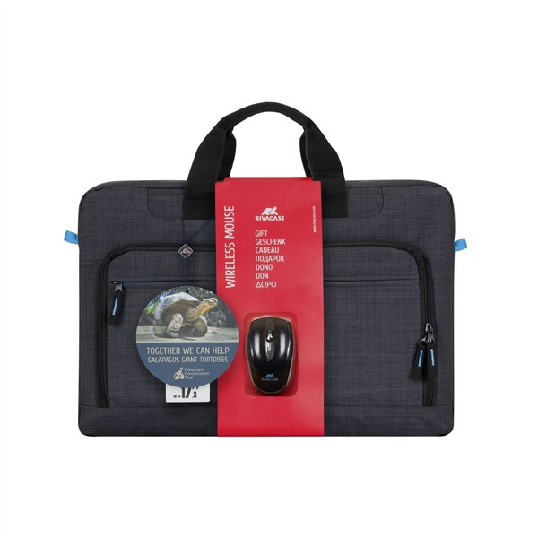 Rivacase 8058 Regent borsa 17.3  nero con mouse wireless