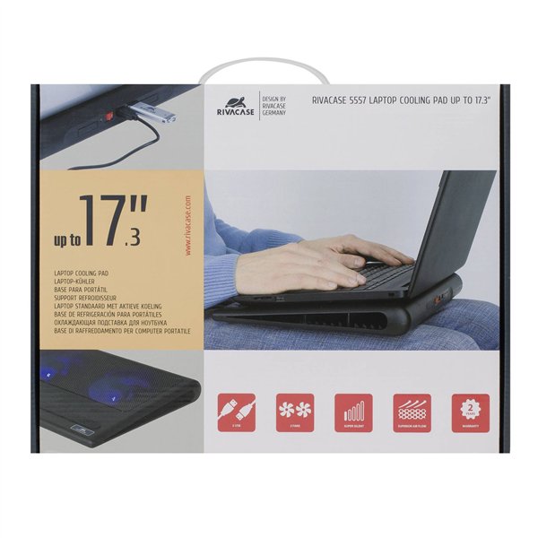 Rivacase 5557 base raffreddam. per notebook fino 43,9cm (17.3 )