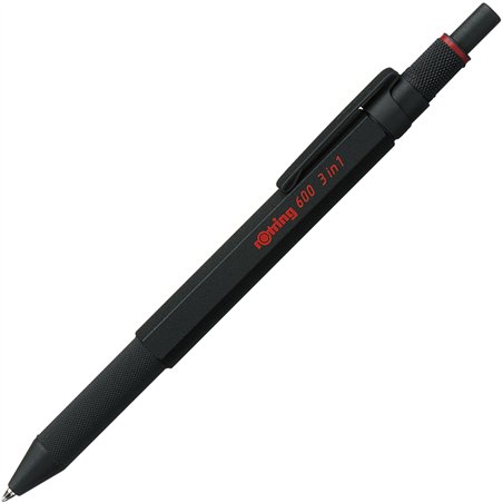 rotring 600 Multipen 3in1 nero matita punta f. penna sf. bl./r.