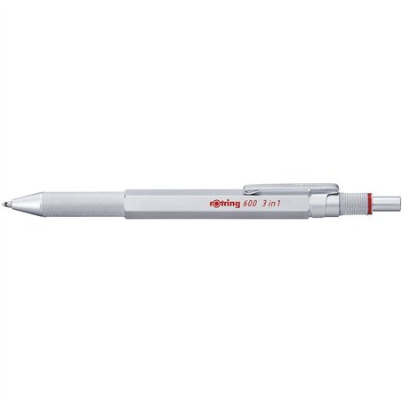 rotring 600 Multipen 3in1 arg. matita punta f. penna sf. bl./r.
