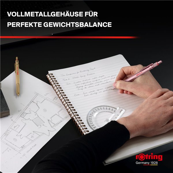 rotring 600 matita a mina fine metallic-bianco perlato 0,5 mm