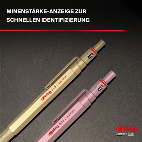 rotring 600 matita a mina fine metallic-bianco perlato 0,5 mm