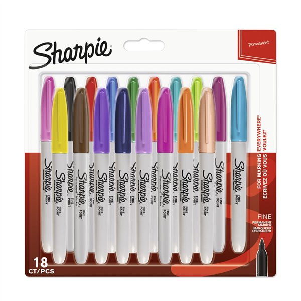 1x18 Sharpie penn. indelebili F 18 colori