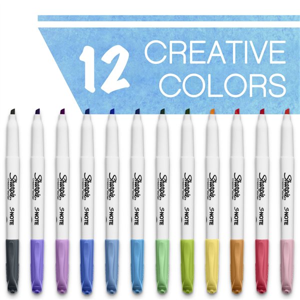 1x12 Sharpie pennarelli creativi S-Note 12 colori