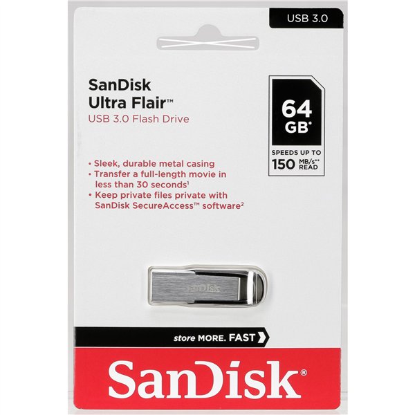 SanDisk Cruzer Ultra Flair  64GB USB 3.0          SDCZ73-064G-G46