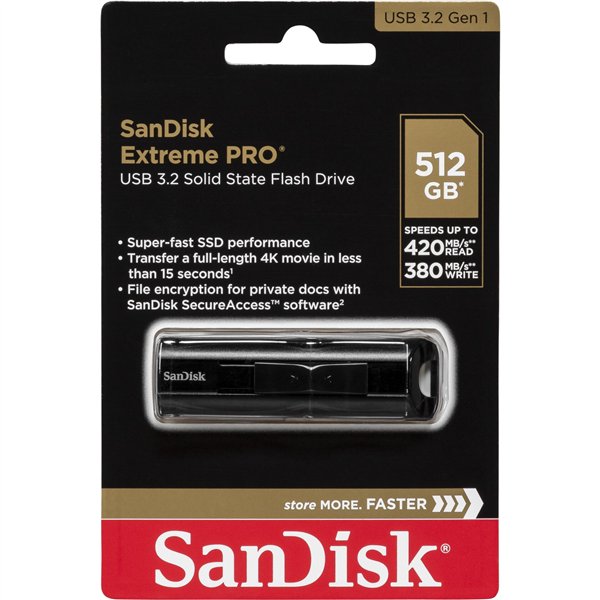 SanDisk Cruzer Extreme PRO 512GB USB 3.2         SDCZ880-512G-G46