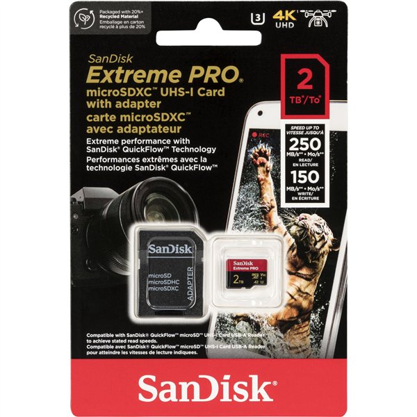 SanDisk microSDXC            2TB Extreme Pro A2 C10 V30 UHS-I U3