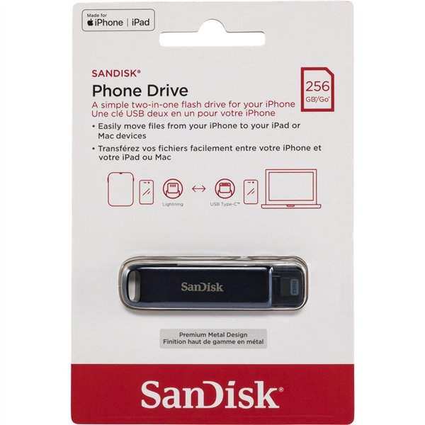 SanDisk Phone Drive  2in1  256GB USB C USB A   SDIXD0N-256G-GN6NE