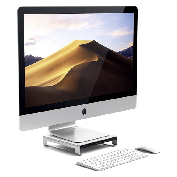 Satechi aluminio Monitor Stand Hub for iMac argento