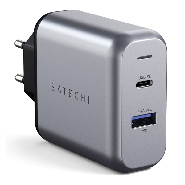 Satechi 30W Dual Port Wall caricabatt. space grigio