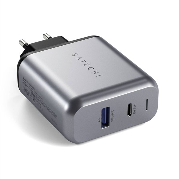 Satechi 30W Dual Port Wall caricabatt. space grigio