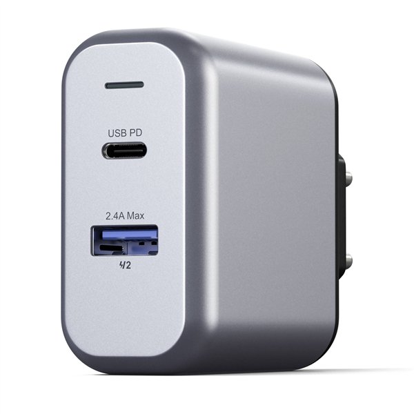 Satechi 30W Dual Port Wall caricabatt. space grigio