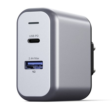 Satechi 30W Dual Port Wall caricabatt. space grigio