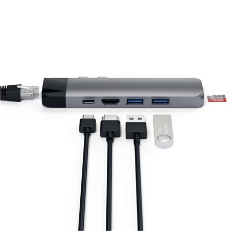 Satechi Type-C Pro Hub With Ethernet & 4K HDMI Space grigio