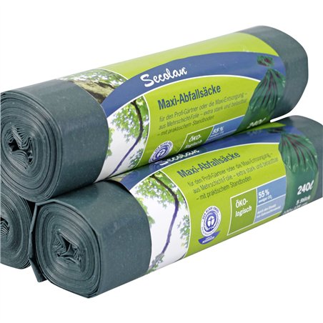 1x5 Secolan Maxi Garbage Bags 240 l verde/nero