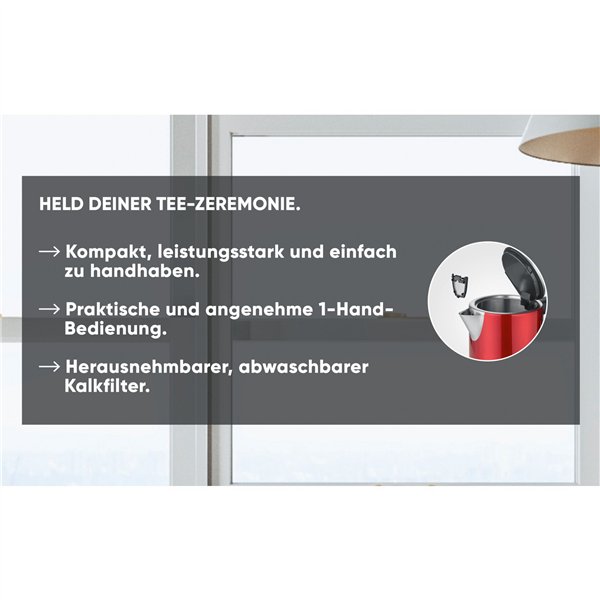 Severin WK 3427 bollitore rosso