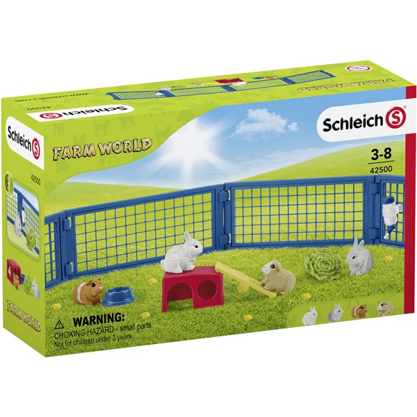 Schleich Farm World 42500 Recint o p.porcellini d'India e conigli