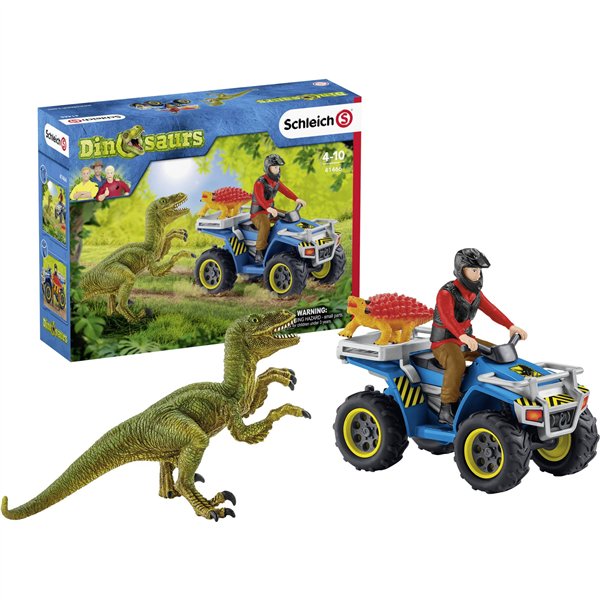 Schleich Dinosaurs         41466 fuga sul Quad dal Velociraptor