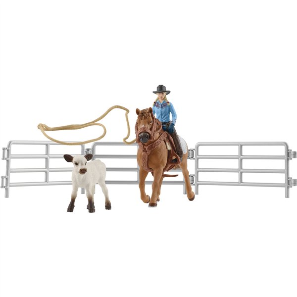 Schleich Farm World     42577 Team Roping con Cowgirl